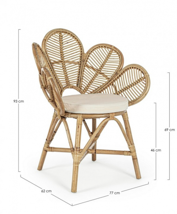 Fotoliu Flores, Fibre naturale, Natur, 77x62x93 [2]