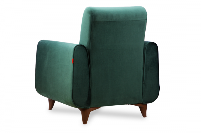 Fotoliu GUSTAVO, Lemn/Stofa, Verde cu striatii, 83x95x81 cm [6]