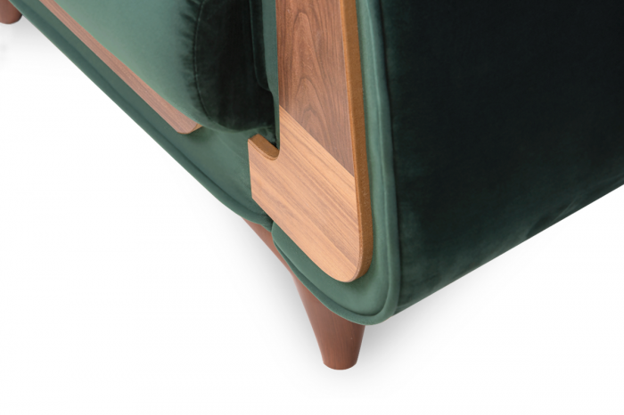 Fotoliu GUSTAVO, Lemn/Stofa, Verde cu striatii, 83x95x81 cm [3]