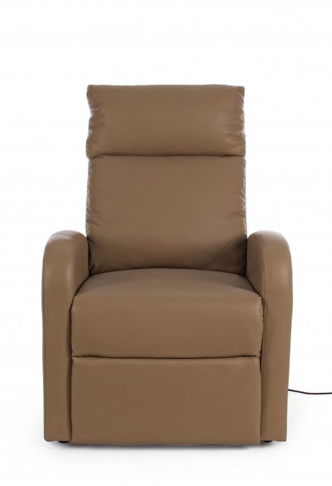 Fotoliu electric Lift, Lemn/Otel/Poliester, Maro, 73x93/163.5x106 cm [2]