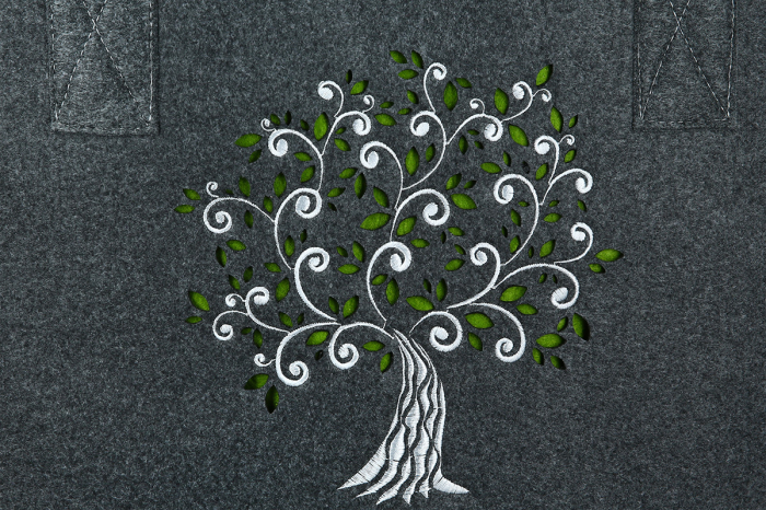 Geanta, dreptunghiulara, "Baum", Fetru, gri deschis, gri inchis, PU 2, 2 asortate, L. 25 cm, l. 40 cm, H 26 cm [4]