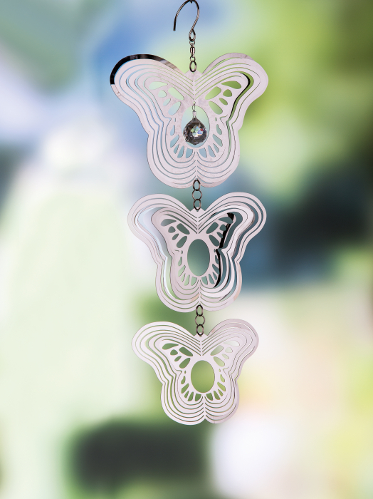Ghirlanda Butterfly, otel, argintiu, 17x36x2 cm [2]