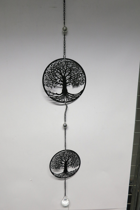 Ghirlandă, rotundă, Arborele vieții, motiv Arborele vieții, Metal, negru, PU 4, L. 3 cm, L. 15 cm, H. 80 cm [2]