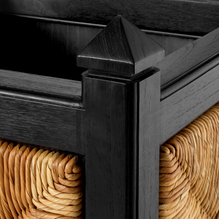 Ghiveci, Aruba cu finisaj negru clasic, iarba de mare naturaL. 65.5 | W. 65.5 | H. 80 (CM) [4]