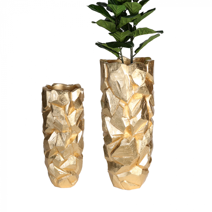 Ghiveci Big Nugget, fibra de sticla, auriu, 90x38 cm [3]