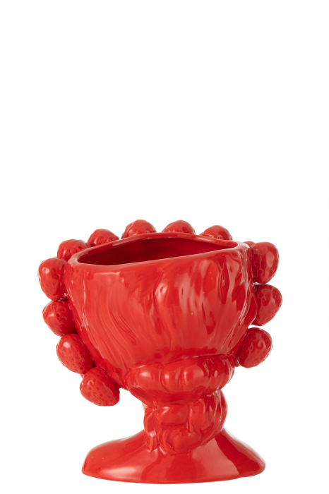 Ghiveci Capsuni, Fata, Ceramica, rosu, L 19.2| W 16.5| H 20 cm [2]