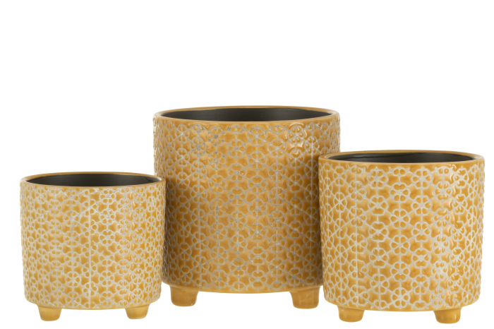 Ghiveci, Ceramica, Galben, 16.5x16.5x16.5 [3]