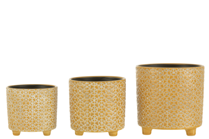 Ghiveci, Ceramica, Galben, 16.5x16.5x16.5 [4]