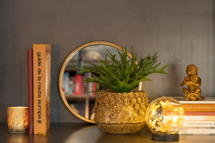 Ghiveci, Ceramica, Galben, 18.3x18.3x13 cm [2]