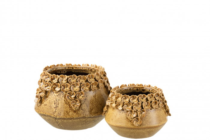 Ghiveci, Ceramica, Galben, 18.3x18.3x13 cm [3]