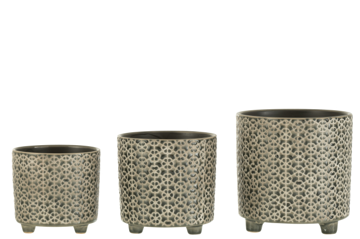 Ghiveci, Ceramica, Gri, 16.5x16.5x16.5 [4]