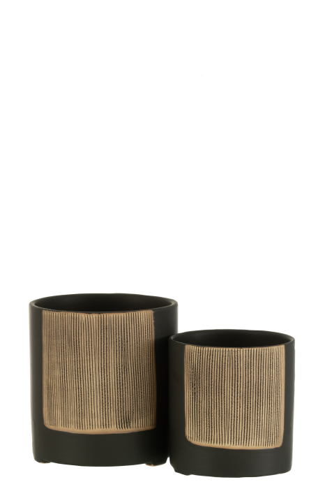 Ghiveci, Ceramica, Negru, 15x15x15.5 [2]