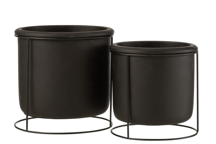 Ghiveci, Ceramica, Negru, 20x20x19.5 [3]