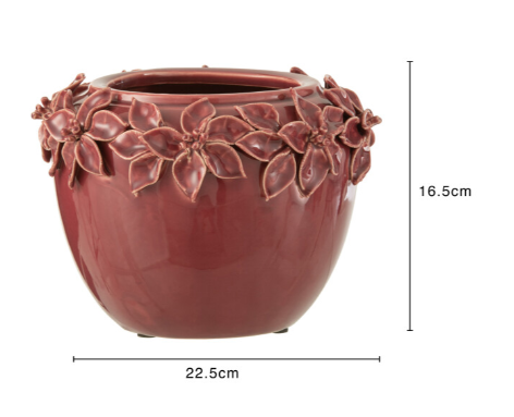 Ghiveci, Ceramica, Rosu, 22.5x22.5x16.5 [2]