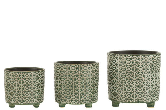 Ghiveci, Ceramica, Verde, 16.5x16.5x16.5 [4]