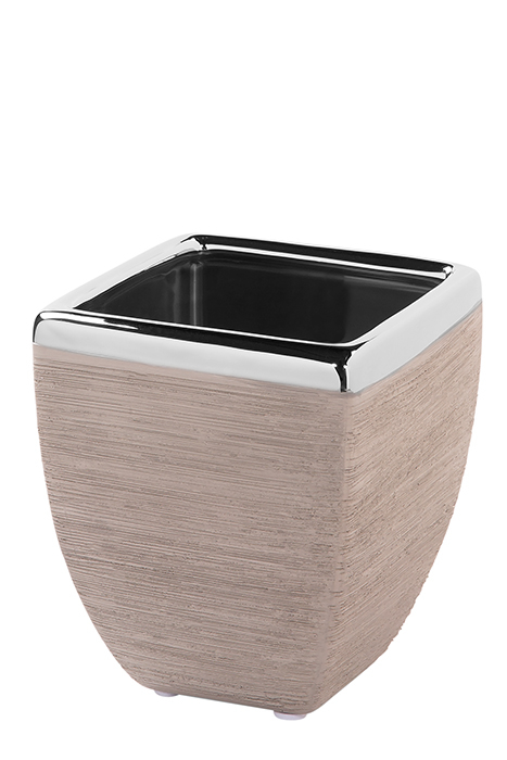 Ghiveci Endra, Ceramica, Maro deschis/Argintiu, 11x12.5x11 cm [7]