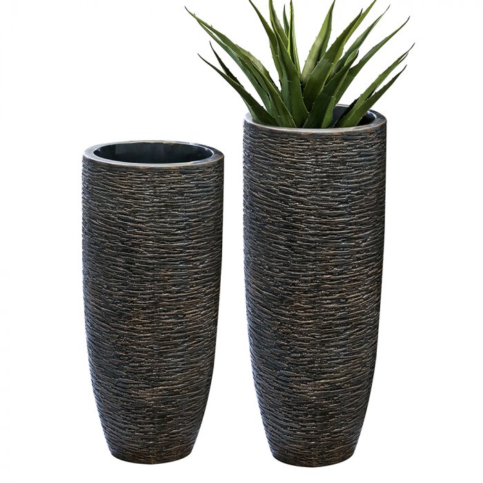 Ghiveci Giant, rasina/fibrade sticla, bronz, 75x34 cm [2]