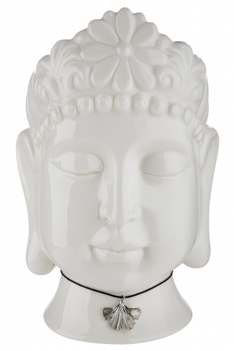 Ghiveci Ginkgo, portelan, crem, 16x24.5x16.2 cm [2]