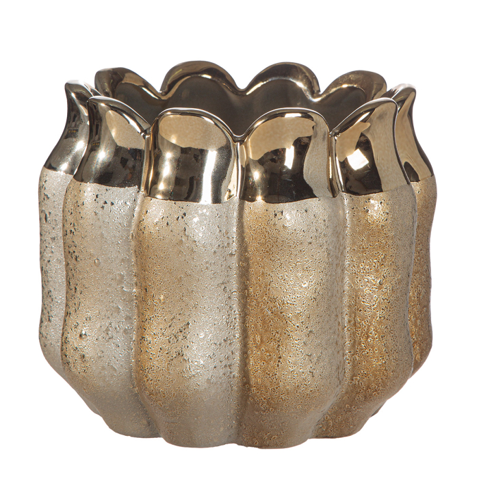Ghiveci, „Granato”, Ceramica, auriu, PU 4, H 13,5 cm, A. 15,5 cm [3]
