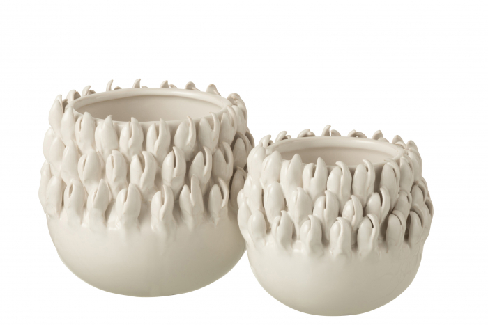Ghiveci Ibiza, Ceramica, Alb, 15.5x15.5x14.5 cm [2]