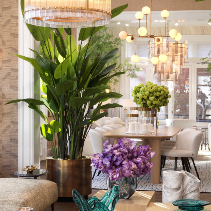 Ghiveci, Jasper rotund S, finisaj din alamă cu aspect vintageØ 60 | H. 54.5 (CM) [2]