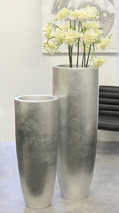 Suport ghiveci Konus, rasina/fibra de sticla, argintiu, 92x36 cm [4]