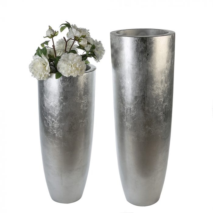 Suport ghiveci Konus, rasina/fibra de sticla, argintiu, 92x36 cm [2]