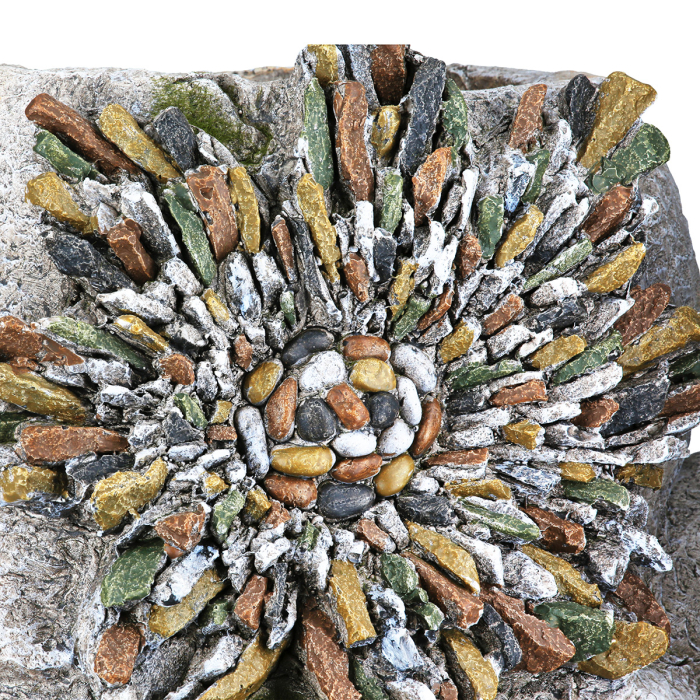 Ghiveci, Melc, „Selma”, motiv mozaic, Magnesia, culori naturale, 24 x 40 x 23 cm [4]