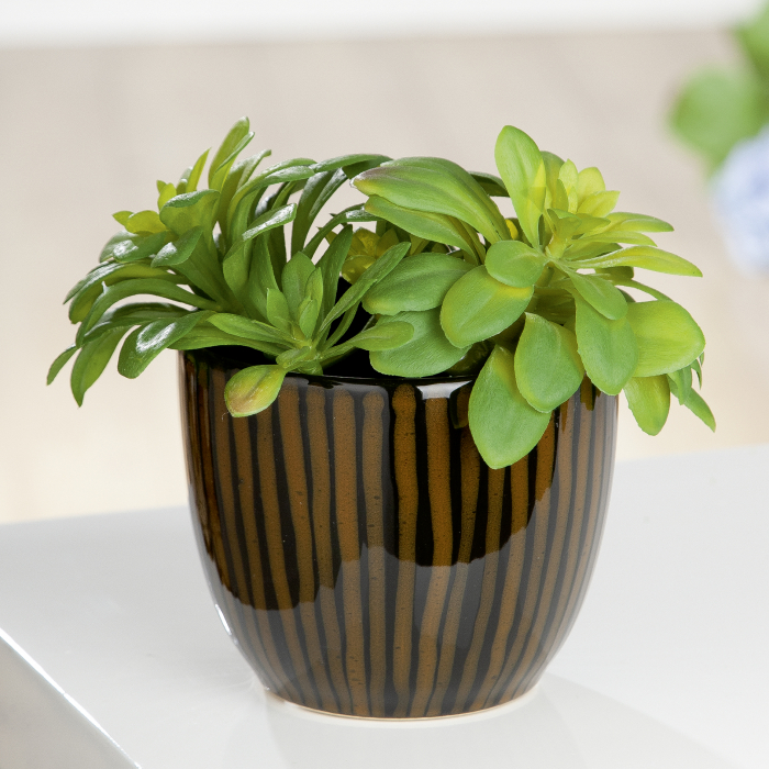 Ghiveci Tigre, ceramica, maro, 13x13x11 cm [2]