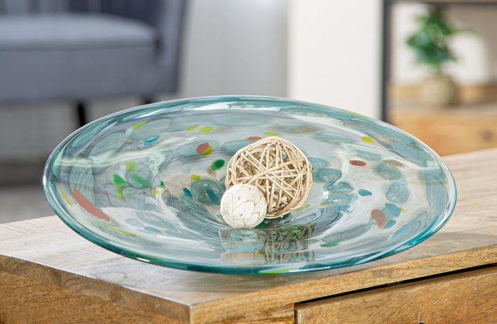 Glasart, Bol, Fuego, patat, Sticla, verde, PU 2, H. 6 cm, D. 39 cm [5]