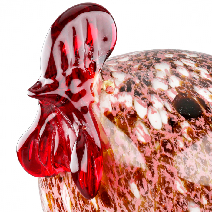 Glasart, Figurină, Găină, Hedwig, pătat, Sticlă, multicolor, PU 3, L. 9 cm, L. 13 cm, H. 12 cm [3]