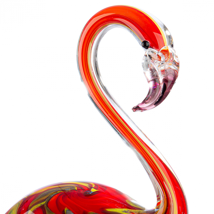 Glasart, Figurină, Pasăre, Flamingo, Sticlă, multicolor, PU 1, L. 7,5 cm, L. 14 cm, H. 17 cm [3]