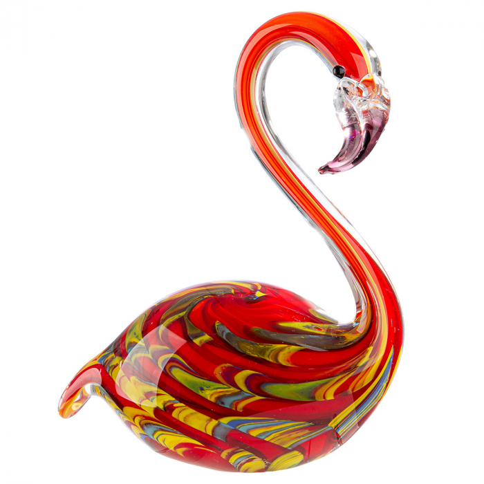 Glasart, Figurină, Pasăre, Flamingo, Sticlă, multicolor, PU 1, L. 7,5 cm, L. 14 cm, H. 17 cm [2]