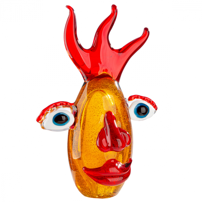 Glasart, Obiect de decor, Cap, Oculus, Sticlă, maro, PU 1, L. 10 cm, L. 15 cm, H. 24 cm [2]