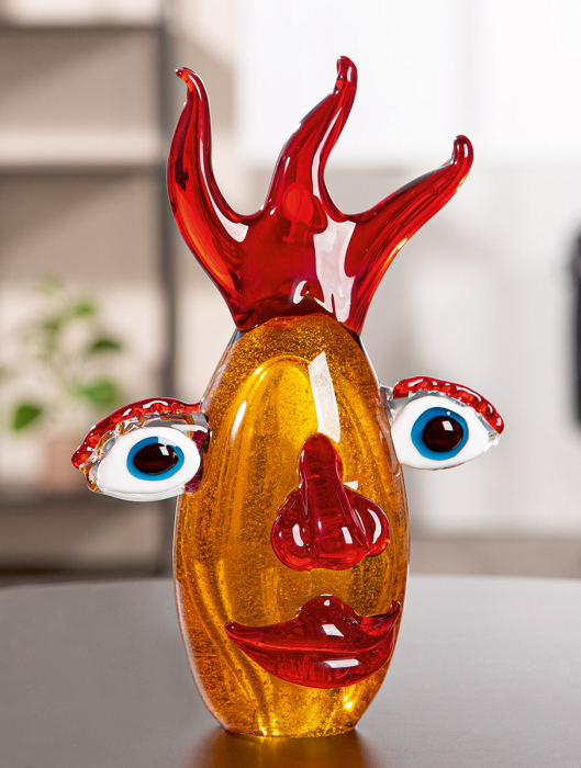 Glasart, Obiect de decor, Cap, Oculus, Sticlă, maro, PU 1, L. 10 cm, L. 15 cm, H. 24 cm [5]