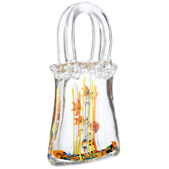 Glasart, Obiect de decor, Geanta de mana, Acvariu, Sticla, transparenta, PU 1, L. 8 cm, L. 14 cm, H. 30 cm [2]