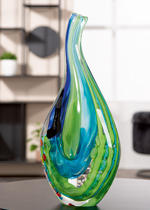 Glasart, Obiect de decor, Viridis, Sticlă, verde, PU 1, L. 9 cm, L. 18 cm, H. 38 cm [5]