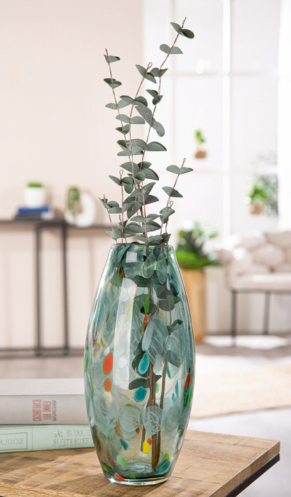 Glasart, Vasă, Fuego, pătat, Sticlă, verde, PU 2, L. 13 cm, L. 13 cm, H. 23,5 cm [3]