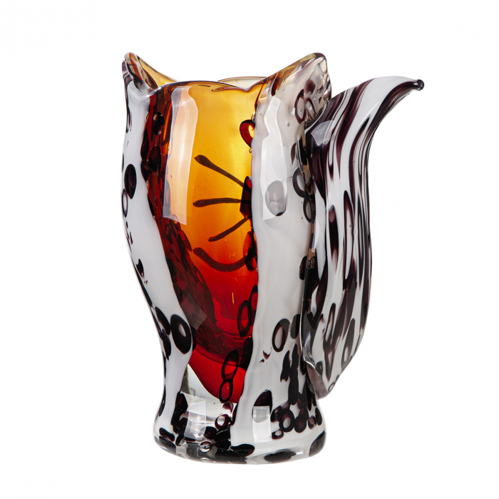 Glass Art, Vază cu față, Pisică, „Pisică”, Sticlă, maro, PU 1, L. 16 cm, L. 23 cm, H 27 cm [3]