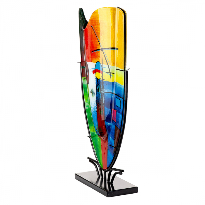 Glass Art, Vază, dreptunghiulară, Sticlă, multicoloră, PU 1, L. 11 cm, L. 35 cm, H 57 cm [2]