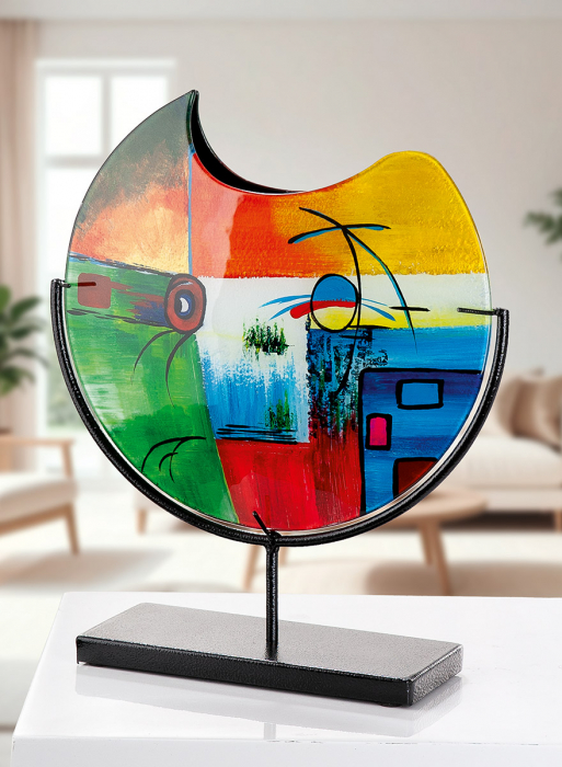 Glass Art, Vază, rotundă, Sticlă, multicoloră, PU 1, L. 10 cm, L. 33 cm, H 39 cm [4]