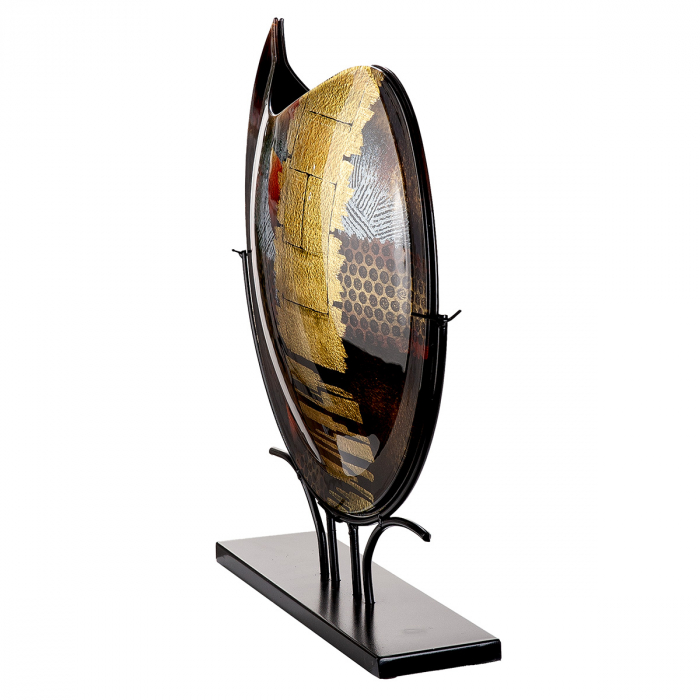 Glass Art, Vază, rotundă, Sticlă, neagră, PU 1, L. 10 cm, L. 49 cm, H 51 cm [2]