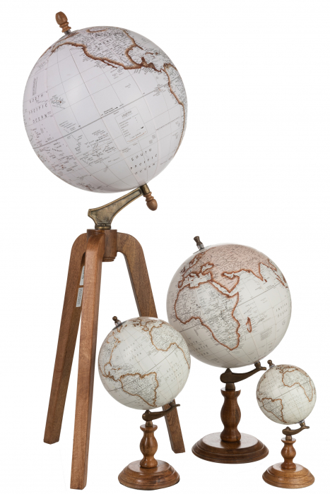 Decoratiune Glob, Lemn, Alb, 40x40x104 cm [2]