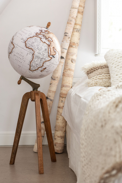 Decoratiune Glob, Lemn, Alb, 40x40x104 cm [4]
