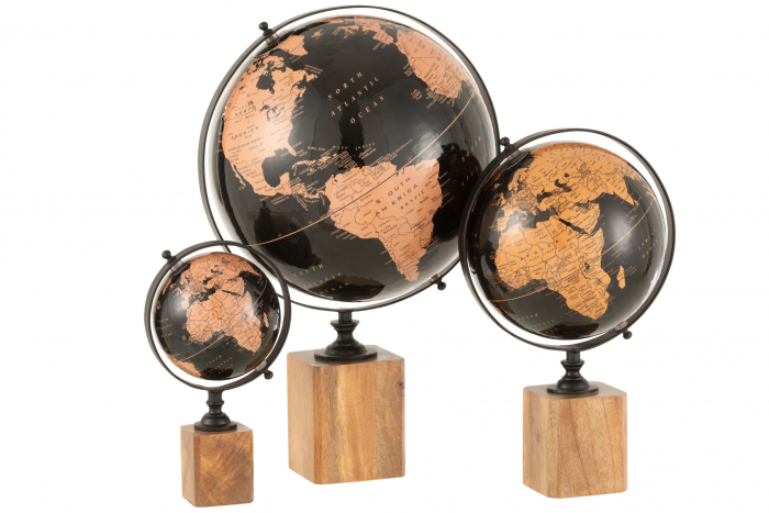 Glob, Lemn, Negru, 33x30x48 cm [2]