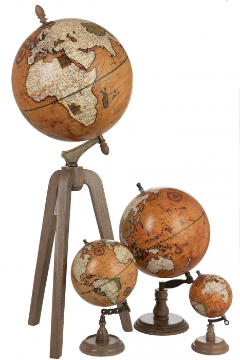 Decoratiune Glob, Lemn, Portocaliu, 43x43x101 cm [2]