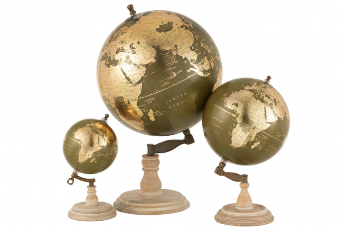 Glob, Lemn, Verde, 30x30x50 cm [2]