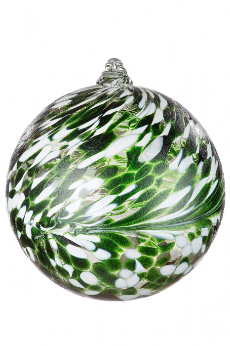 Glob Saturn, Sticla, Alb/Verde, 15 cm [2]