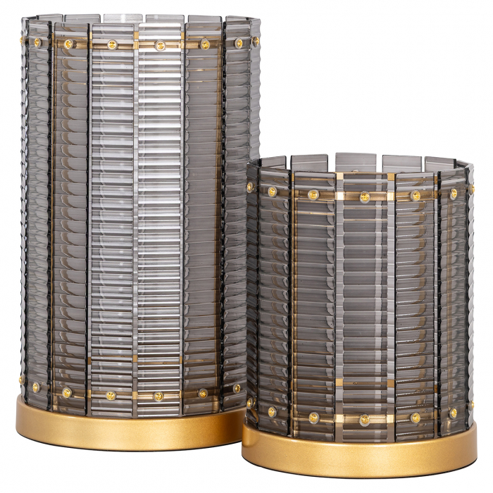 Hurricane/ Suport lumanare Daylin, mare (fum), Dims: 40.5 x 24.0 x 24.0 cm [3]