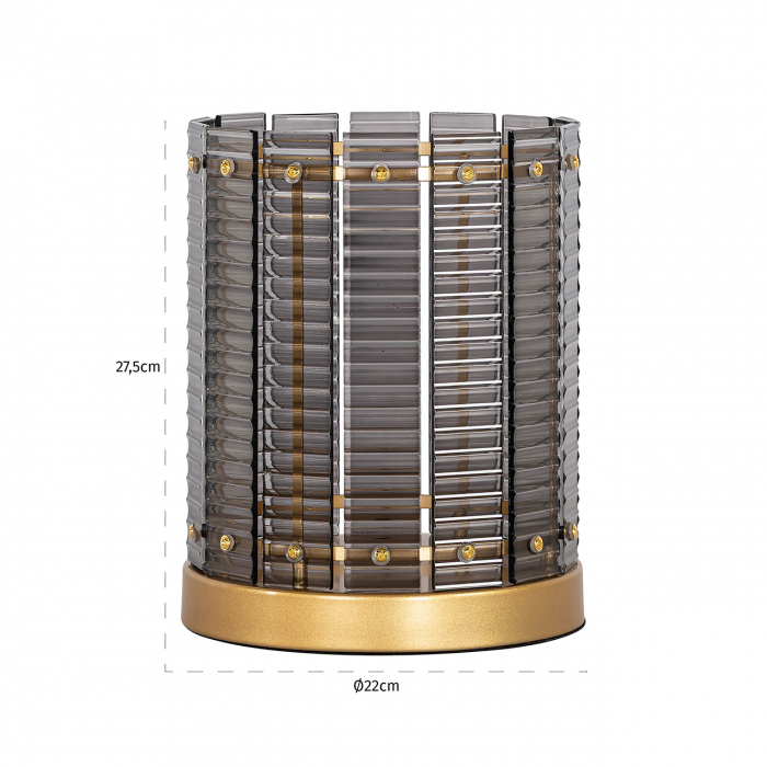 Hurricane/ Suport lumanare Daylin de dimensiuni reduse (fum), Dims: 27.5 x 22.0 x 22.0 cm [2]
